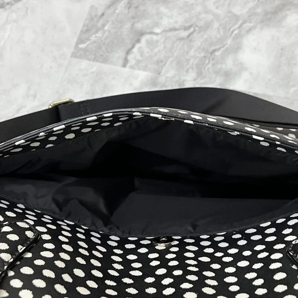 Kate Spade Baby Diaper Bag Black Polka Dot Kaylie Changing Pad Shoulder Strap - Picture 10 of 16